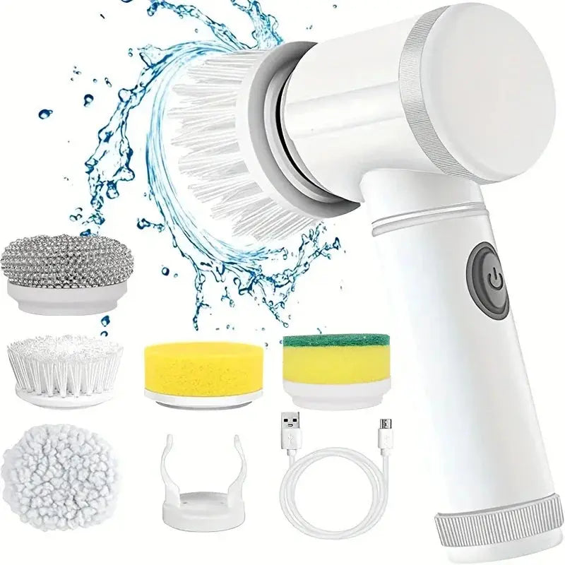 Electric Spin Scrubber, Bathroom Cordless Cleaning Brush Power Scrubber with 5 Replaceable Brush Heads, Electric Cleaning Brush Stone's Store