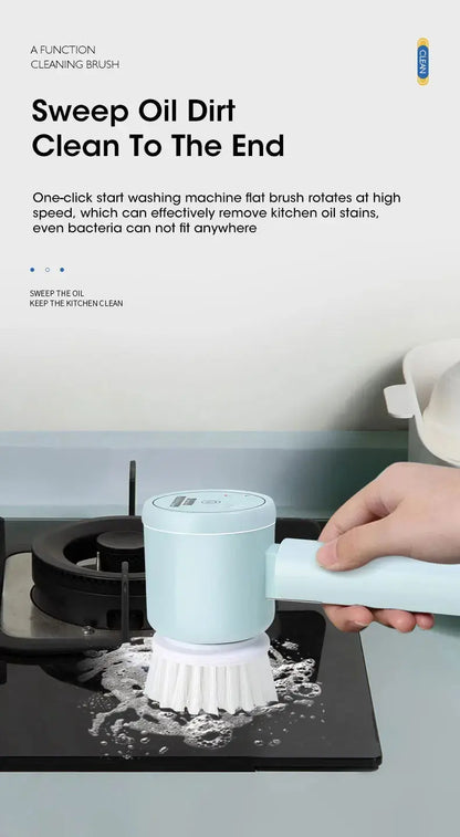 Electric Spin Scrubber, Bathroom Cordless Cleaning Brush Power Scrubber with 5 Replaceable Brush Heads, Electric Cleaning Brush Stone's Store