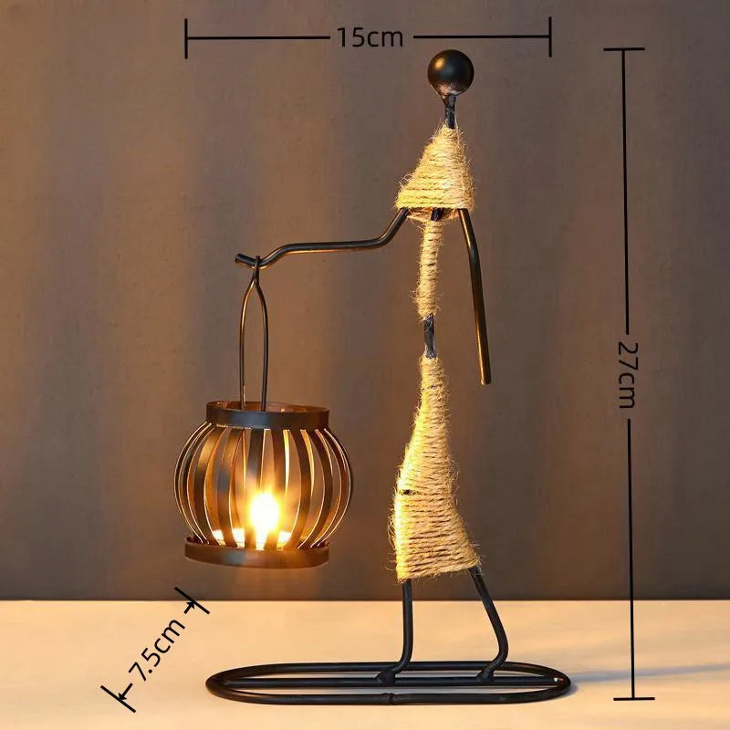 Nordic Metal Candlestick Abstract Character Sculpture Candle Holder Decors Handmade MERRYHOME Merryhome Official Store