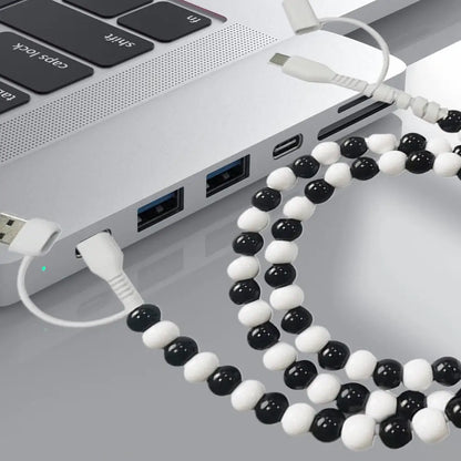 4-in-1 Beaded Charging Cable – 66W Fast Charge for All Devices!