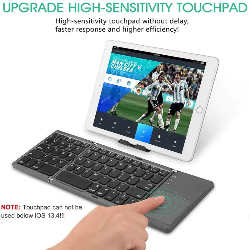 Teclado inalámbrico Bluetooth recargable y plegable para Rusia/España con