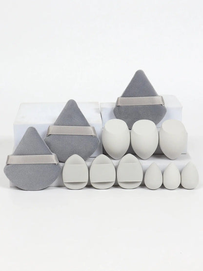 12-Piece All-Purpose Makeup Sponge Set, Made of 3 Loose Powder Puffs, 3 Mini Air Cushion Puffs, 3 Beauty Eggs and 3 Mini Beauty Shop Cherry Darling Store