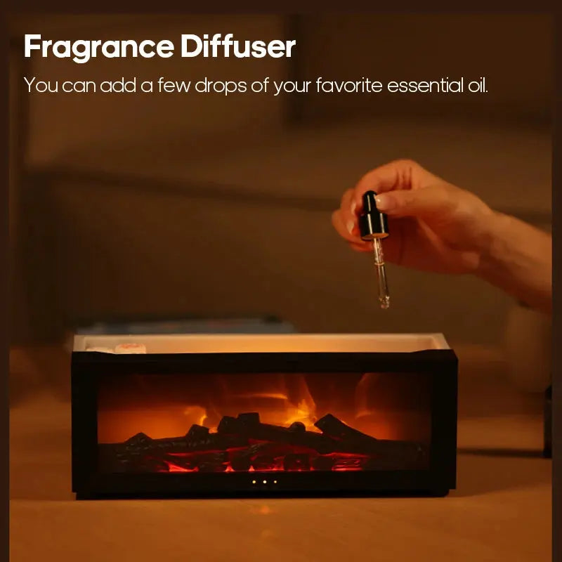 Fireplace Aroma Essential Oil Diffuser Colorful Flame Air Humidifier AliExpress