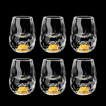Luxury Crystal Glass Vodka Sake Liqueur Gold Foil Glass Beautifu Store