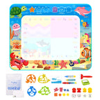 100x80CM Magic Water Drawing Mat Coloring Doodle With Reusable Magic Pens Montessori Painting Board Educational Toys Kids Gifts