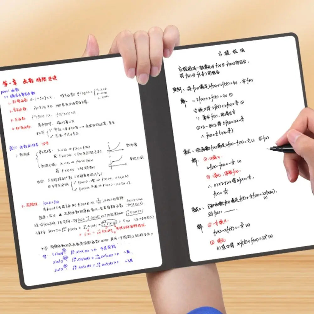 Reusable A5 Whiteboard Notebook Leather With Whiteboard Pen Writing Board With Erasing Cloth Stationery Memo Pad Students Gift