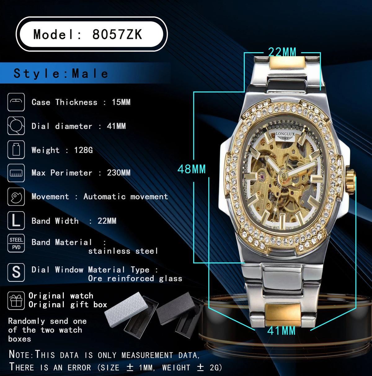 LONGLUX automatic man watch luxury stainless steel wholesale AliExpress