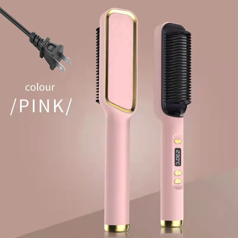 Electric Hot Comb Multifunctional Straight Hair Straightener Comb Negative Ion Anti-Scalding Styling Tool Straightening Brush Stone's Store