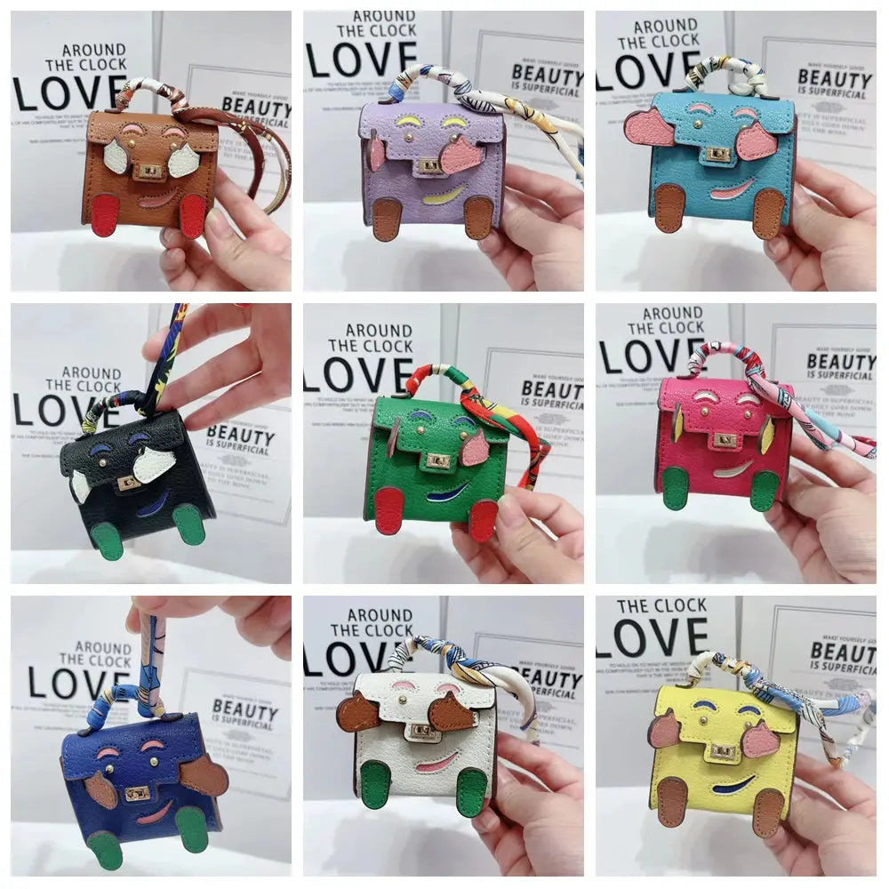 View details for Mini Handmade Bag Keychain Tiny PU Leather Handbag Decoration Pendant