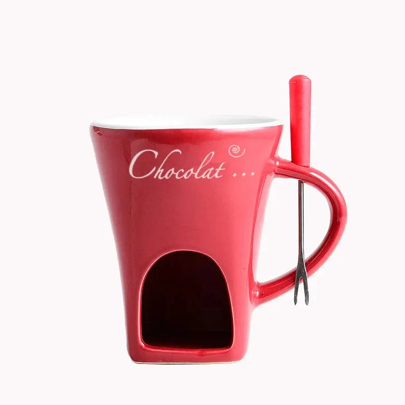 Fondue Pots Fondue Mug Set Personal Mini Chocolate Cheese Ice Cream Fondue Maker Kit Individual Butter Melter Cup Small Warmer Graffiti Store