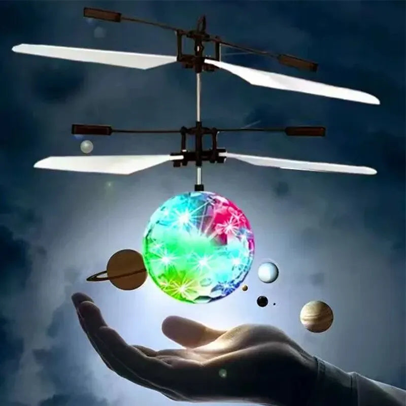 Led Light Suspension Crystal Ball Infrared Induction RC Gesture Control Colorful Glowing Toys Unique Gift for Kids Action Time Store