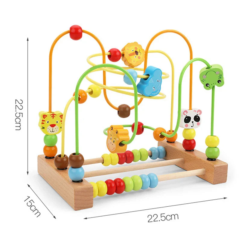 Montessori Wooden Roller Coaster Bead Maze for Toddlers Laime Store