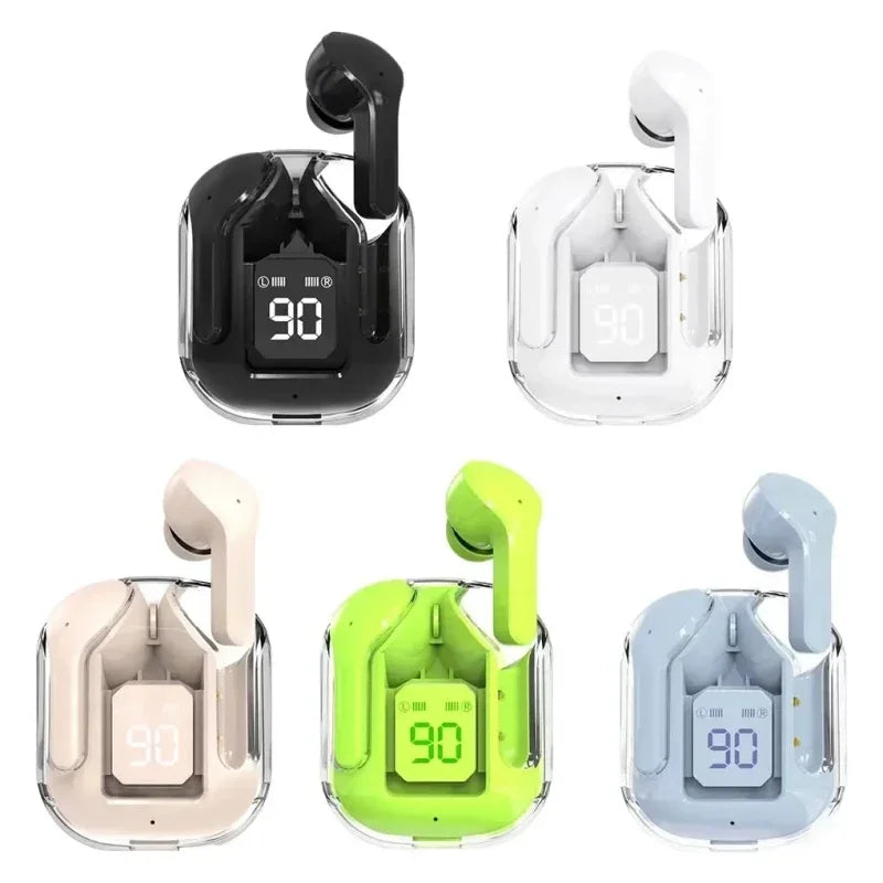 TWS Wireless Bluetooth Earphone Noise Canceling HiFi Stereo Sport Headphones with Digital Display Transparent Charging Case Lauzudan Global Store