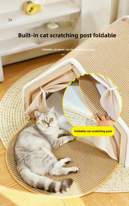 CozyClaw™ Foldable Sisal Cat House
