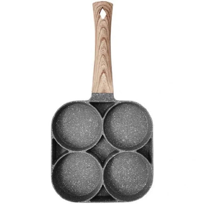 4-hole Omelet Pan Frying Pot Thickened Non-stick Egg Pancake Steak Cooking Pan Hamburg bread Breakfast Maker Induction cooker Shop1103813503 Store