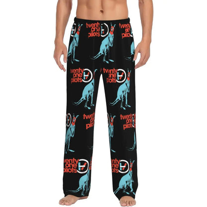 Custom T-Twentys One P-Pilots Rock Logo Hot Pajama Pants Men's Lounge Sleep Stretch Sleepwear Bottoms with Pockets