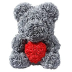 40/25cm Blue Rose Bear Heart Artificial Flower Rose Teddy Bear For