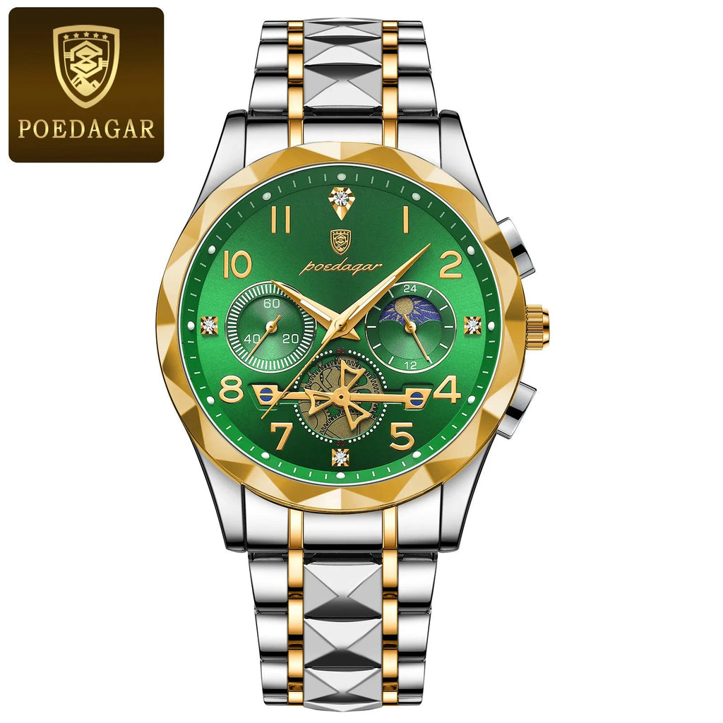 Luxury Business Watch Stylish Waterproof Luminous Timepiece POEDAGAR Official Store