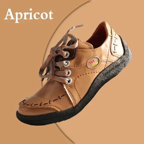 TMA EYES Women's Hand-Stitched Leather Sneakers Lightweight Flat AliExpress