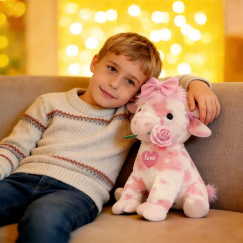 LoveMoo™ Pink Cow Plush 🐮💖 Cuddles Full of Love