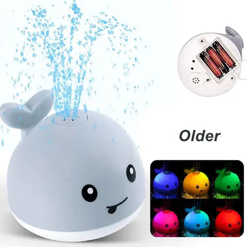 Juguete de baño recargable mejorado para bebés con ballena luminosa a prueba de agua