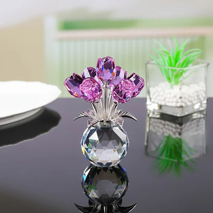 CrystalBloom™ Rose Figurine 🌹✨ — Timeless Beauty in Glass
