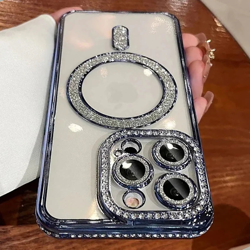Glitter Diamond Transparent Case For iPhone 16 Series Yaolanhu Store