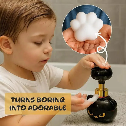 Cute Cat Paw Foam Soap Dispenser, 2026 Black Kitty Foaming Pump Bottle Creates Paw-Shaped Foam, Spooky Cute Hand Soap Pump