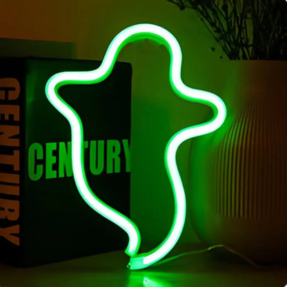 Halloween Led Neon Sign, Party Wall Art Decoration, Horror Atmosphere, Signature Neon Pendant, Room Night Light, USB or Battery Powered (Battery Not Included)