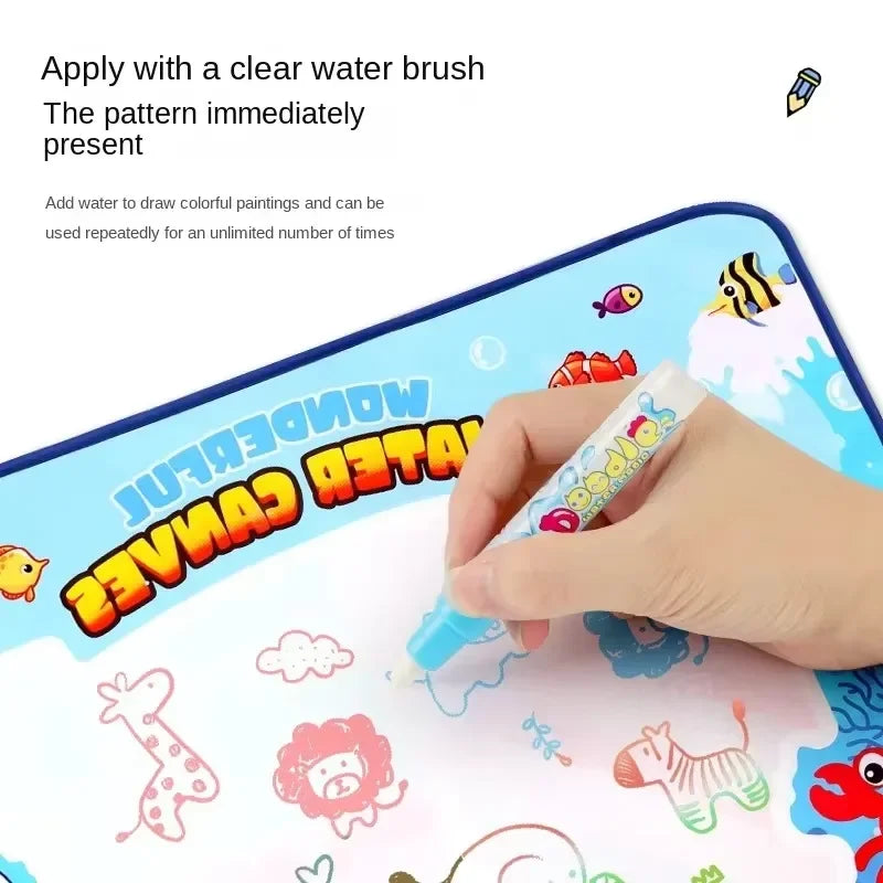150X100cm Magic Water Canvas Graffiti Drawing Board Repeatedly Doodle Water Painting Carpet  Reusable Drawing Mat Kids Toy Gift