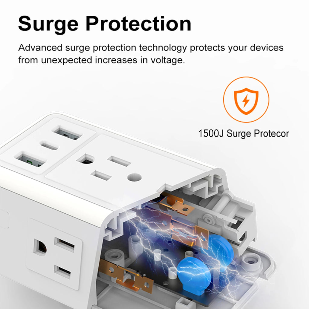 Safe Connect: Concentrador de enchufes con protector contra sobretensiones