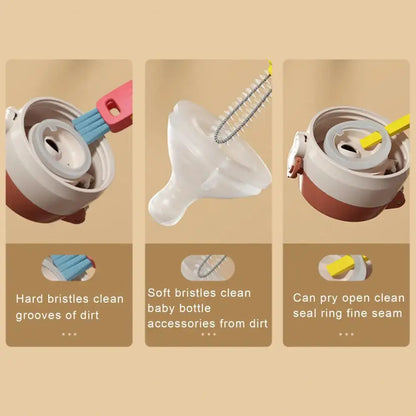 Multifunctional Brush Stiff Bristle Cup Lid Brush for Bottles Gaps