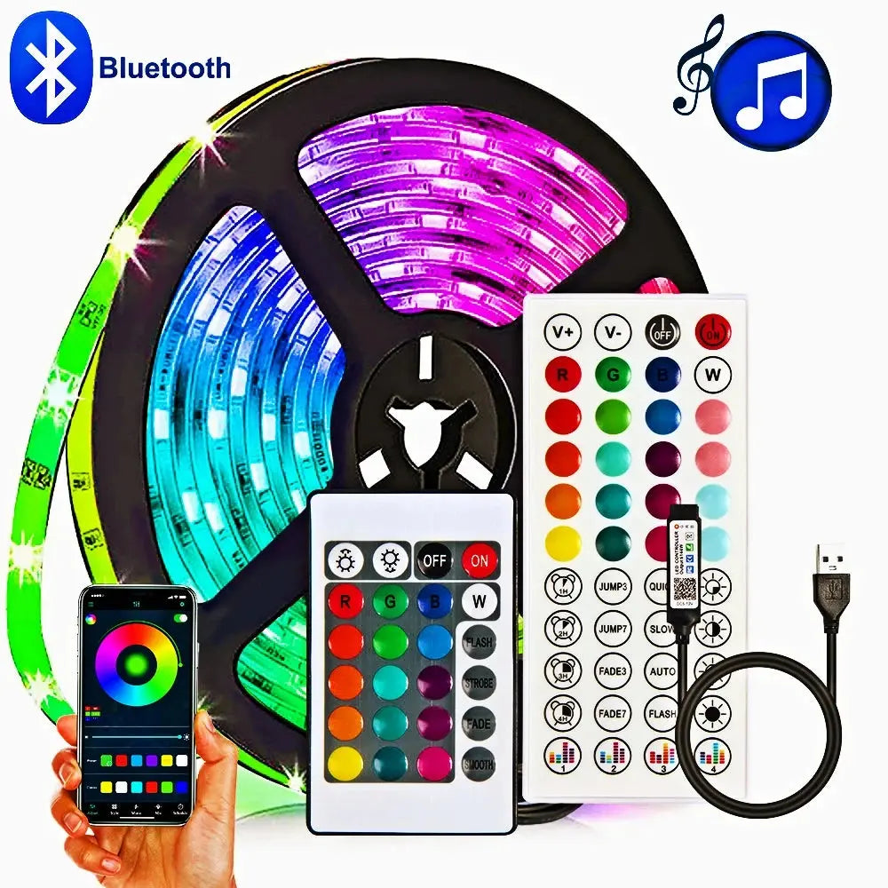RGB LED Strip Lights Bluetooth TV Backlight 30m 1-5m 3535 Luces Para AliExpress
