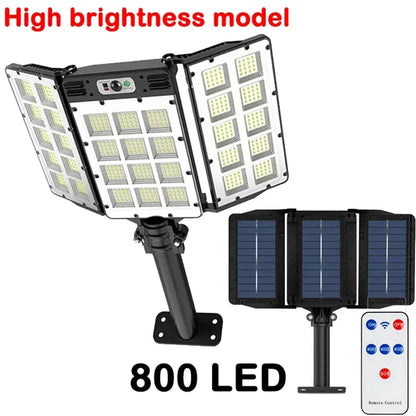 Solar Sensor Light 122 LED 3Head Outdoor Spotlight with 3 Modes Pink Iolaus