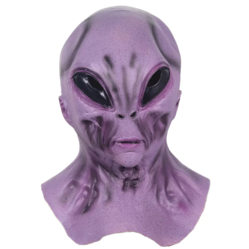 UFO Green Alien Masks Horror Alien Dress up Halloween Costume Party  Latex Headdress Funny Horror Costume Party  Props for adult