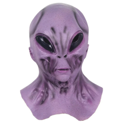 UFO Green Alien Masks Horror Alien Dress up Halloween Costume Party  Latex Headdress Funny Horror Costume Party  Props for adult