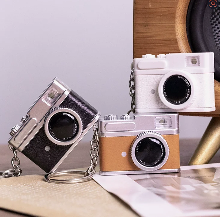 New Mini SLR Model Camera Keychain Car Key Ring  LED Flashlight Colorful  Key Chain Best Party Gift Jewelry Wholesale 17233