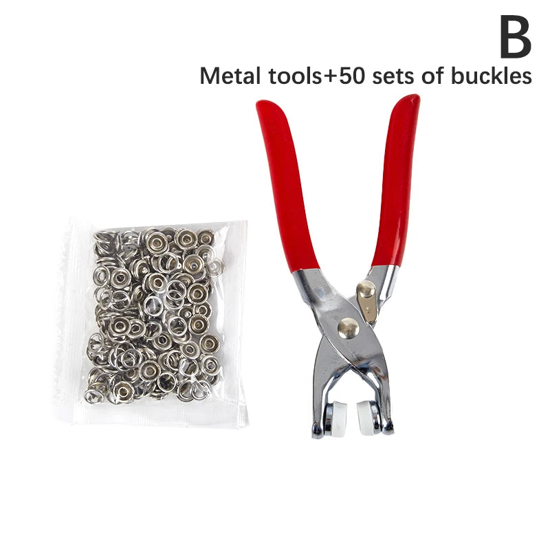 Snaps Buttons Pliers Set Snap Fasteners Kit Tool Sewing Buttons Press Studs Snap for Installing Clothes Bags