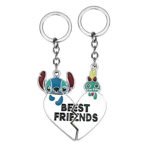 Colgantes de collares de moda Disney de Lilo & Stitch para parejas con corazón