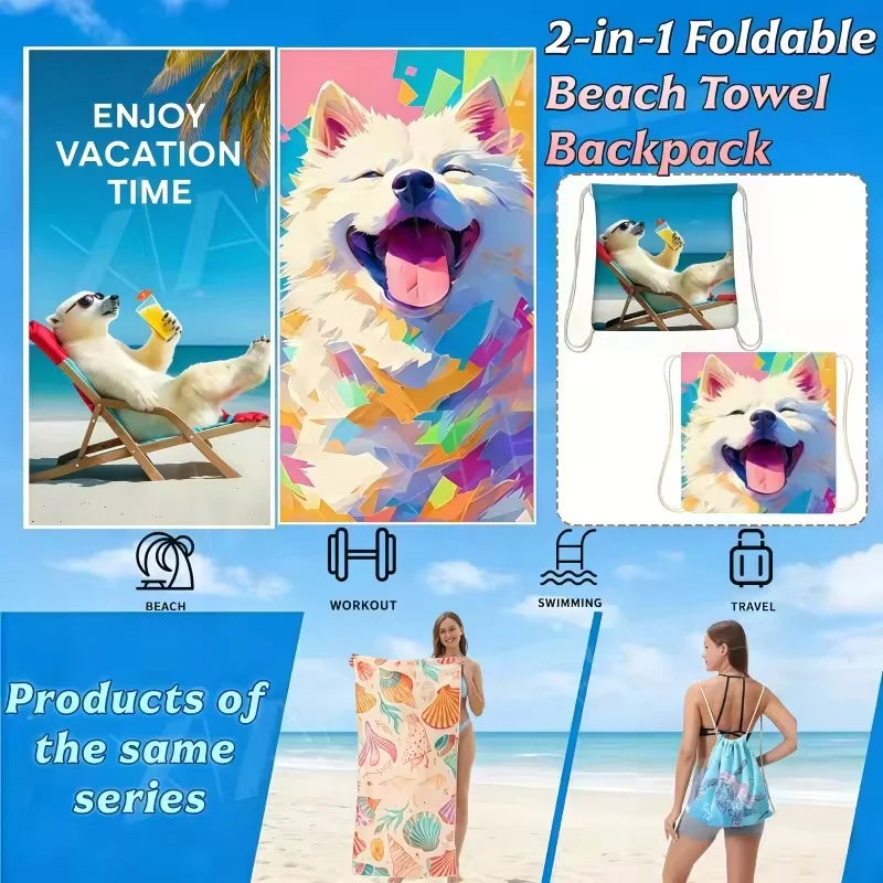 BeachFlip Towel Bag Carry All Beach Organizer For Towel Sunscreen And Essentials