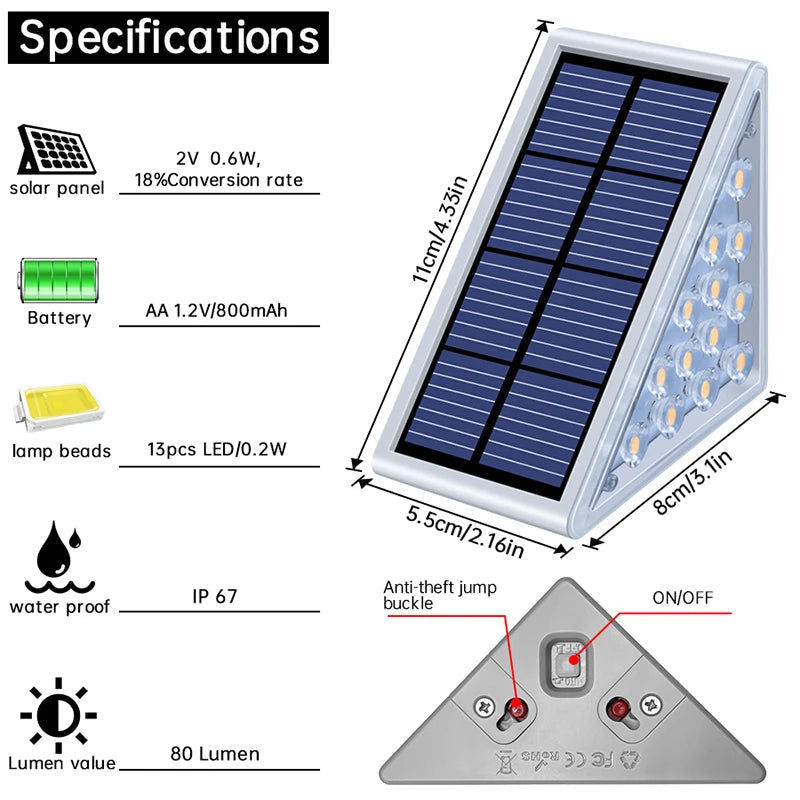 SolarGuard: Anti-Theft LED Outdoor Stair Light kiwong solar light Store