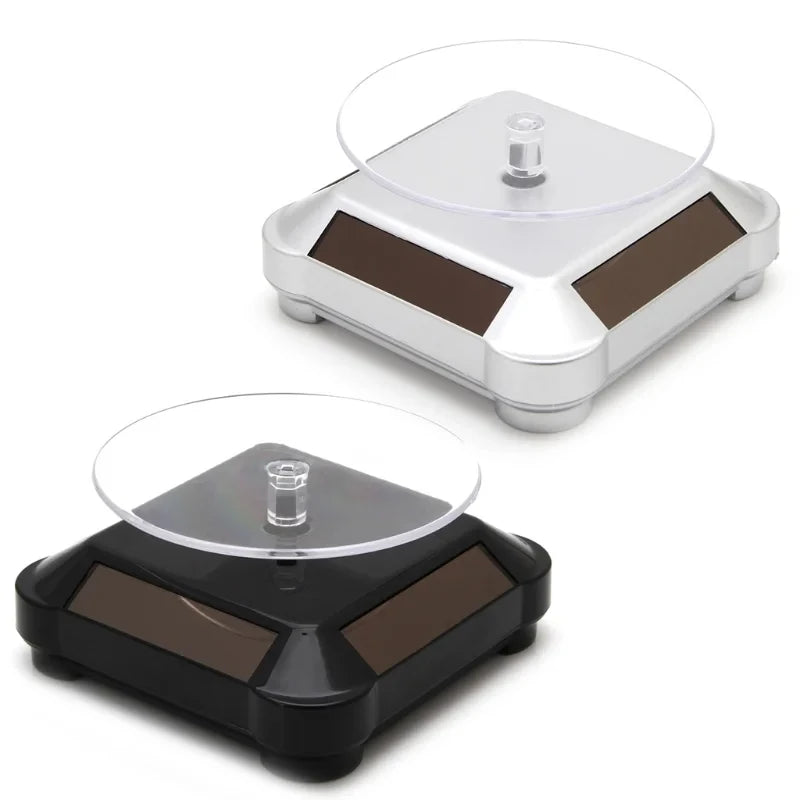 Solar Showcase 360 Automatic Rotating Turntable Jewelry Organizer Jade Ware Necklace Bracelet Watch Phone Display Stand Stone's Store
