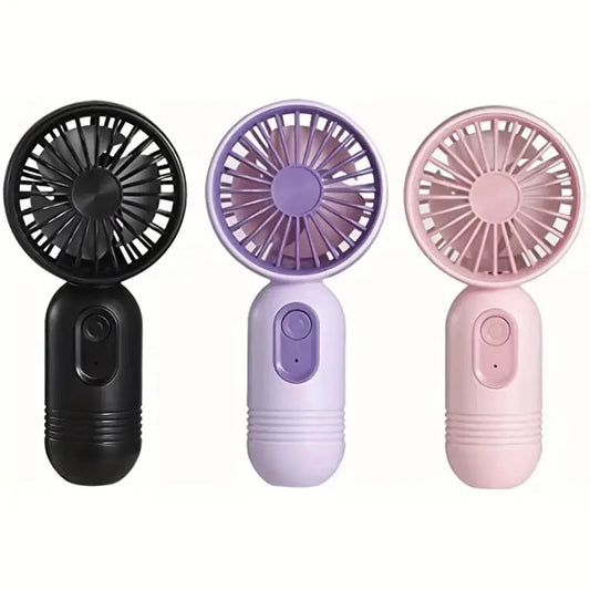 Mini Handheld USB Rechargeable Fan - 3 Speeds, Portable & Lightweight