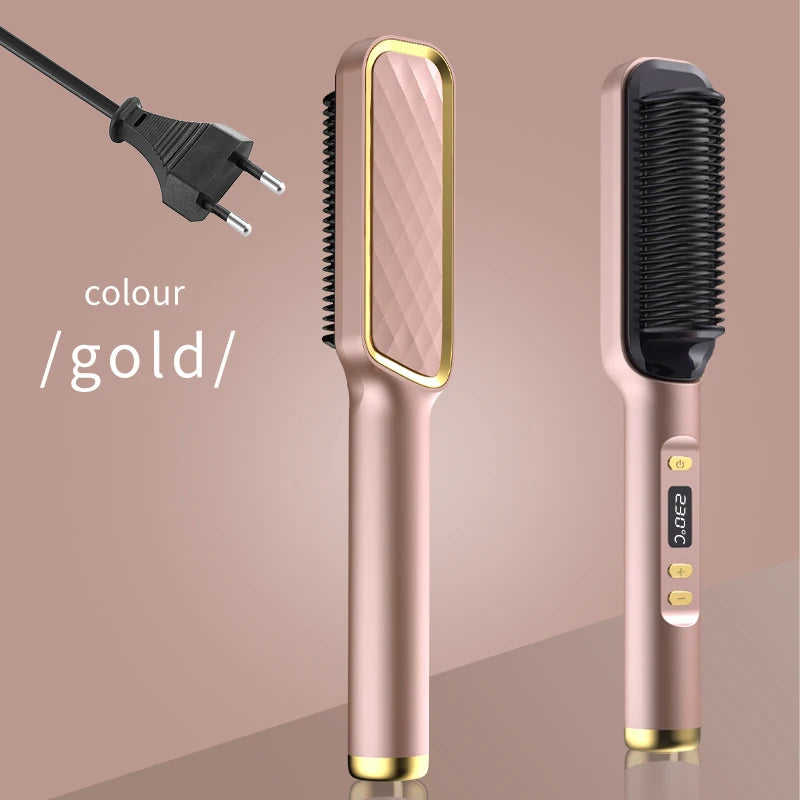 Electric Hot Comb Multifunctional Straight Hair Straightener Comb Negative Ion Anti-Scalding Styling Tool Straightening Brush Stone's Store