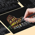 4Pcs Children DIY Night Scene Art Scratch Painting Toys City Building AliExpress