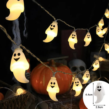 2025 Halloween Decoration Led Light String Pumpkin Skull Eyeball Shaped Lamp String  Trick Or Treat Lantern Horror Halloween Day
