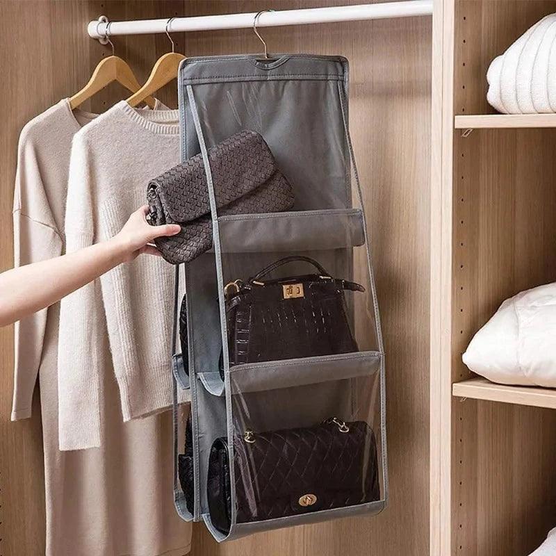 Premium Oxford Cloth Handbag Hanging Organizer - Multi-Compartment Closet Storage Solution for Purses, Bags, & Accessories Longjiama IT Store