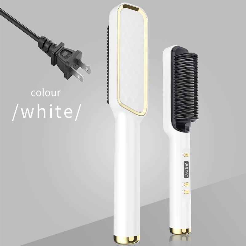 Electric Hot Comb Multifunctional Straight Hair Straightener Comb Negative Ion Anti-Scalding Styling Tool Straightening Brush Stone's Store