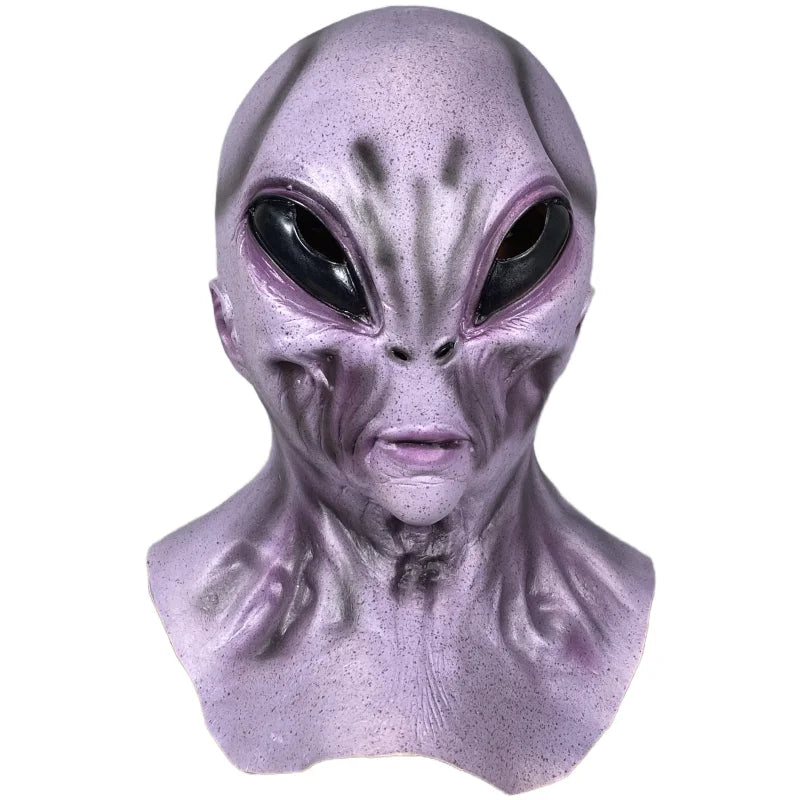 Máscaras de extraterrestre verde OVNI, disfraz de alienígena de terror para fiesta de Halloween, tocado de látex, accesorios divertidos para fiesta de disfraces de terror para adultos