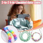 4-in-1 Beaded Charging Cable – 66W Fast Charge for All Devices!